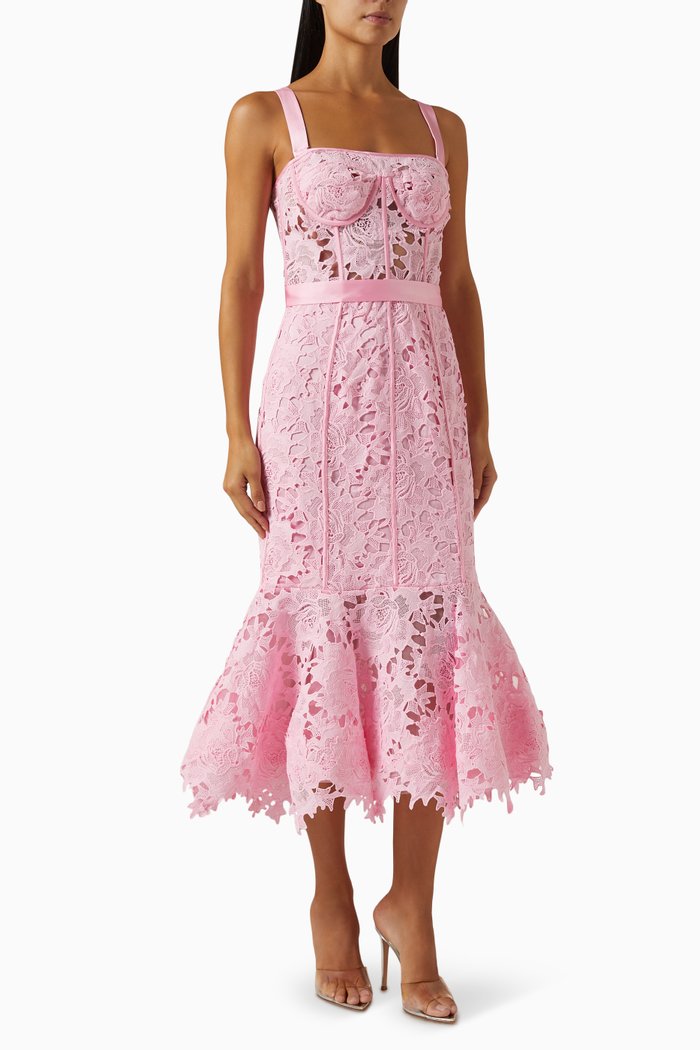 

Clover Lace Midi Dress, Pink
