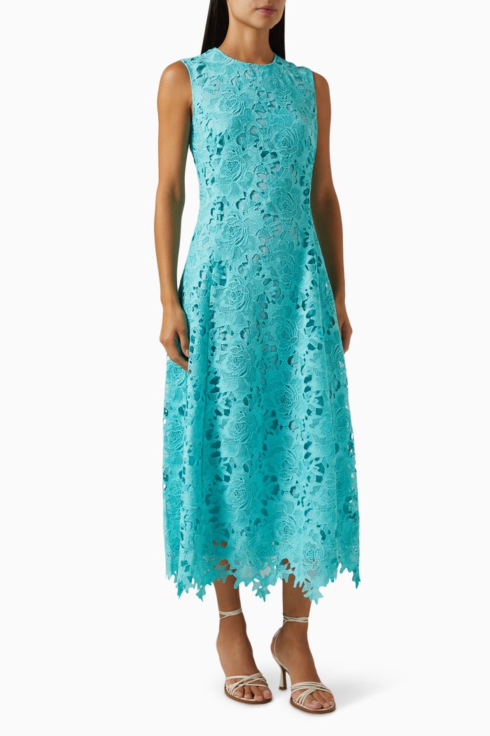 

Cleo Sleeveless Lace Midi Dress, Blue