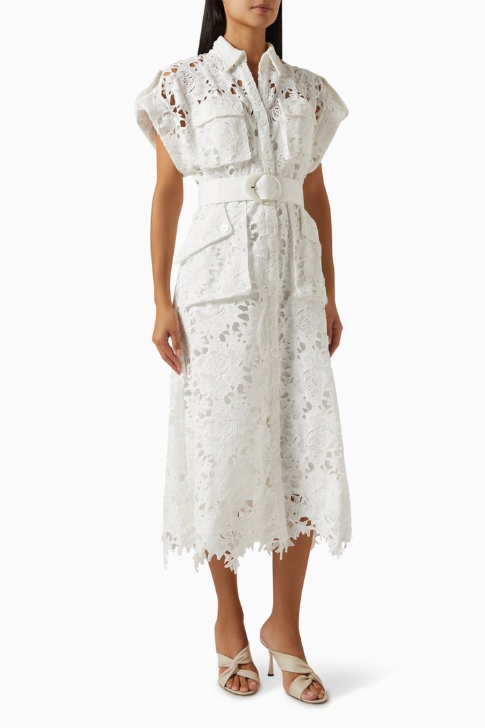 

Audrey Lace Midi Dress, White