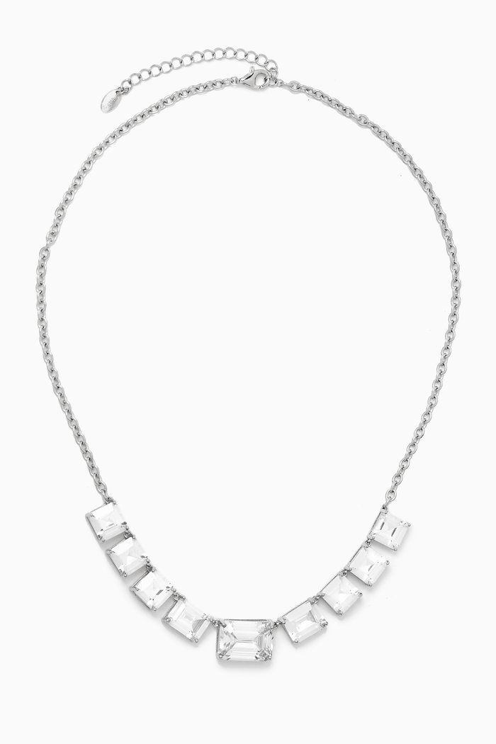 

Chunky Emerald-cut Necklace in Sterling Silver