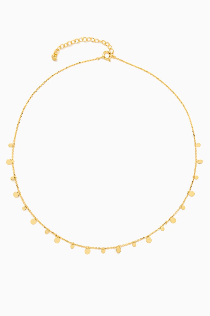 Discs Chain Necklace in Gold-vermeil