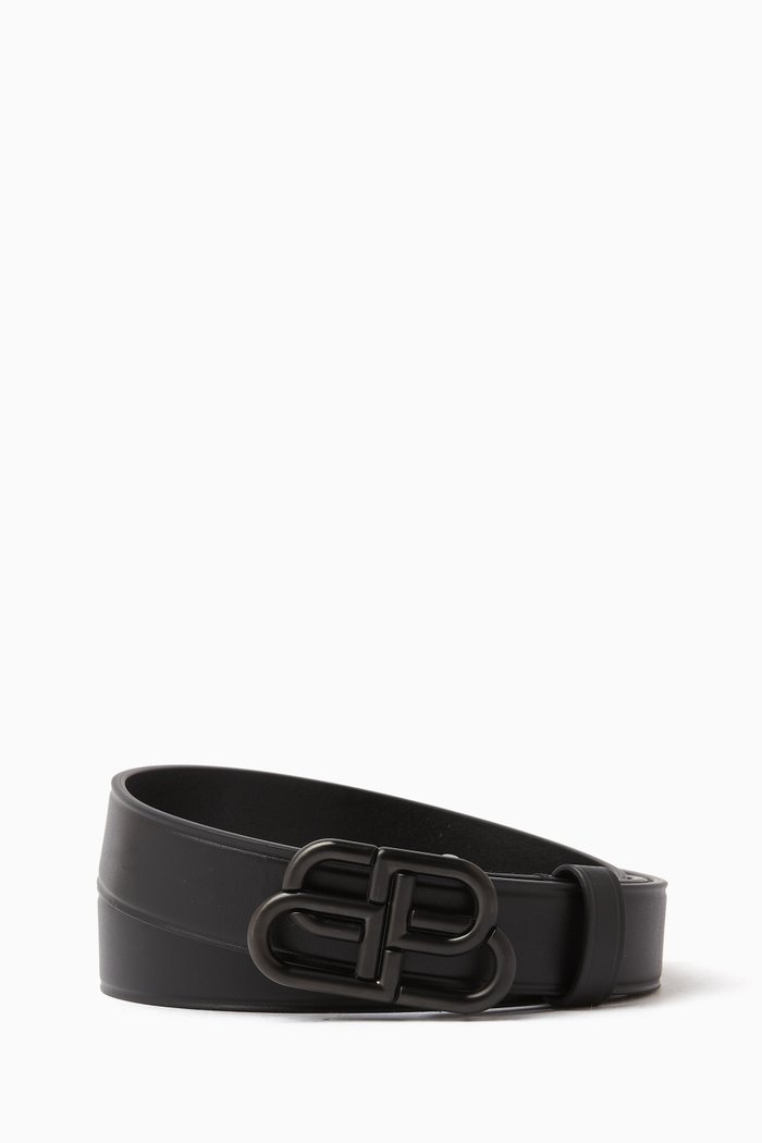

BB Thin Belt in Smooth Calfskin, Black