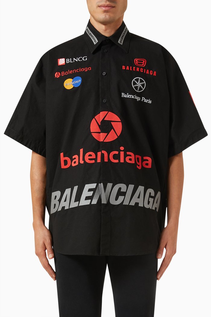 

Top League Shirt in Micro Cotton Canvas, Black