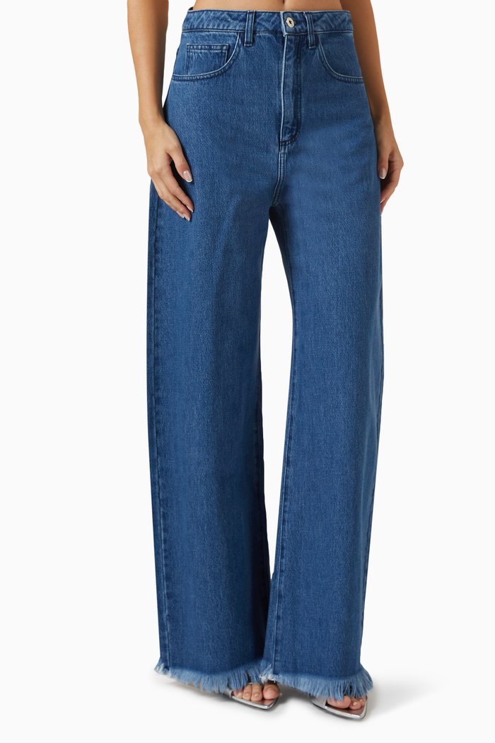 Wide-leg Boyfriend Jeans in Denim, Blue