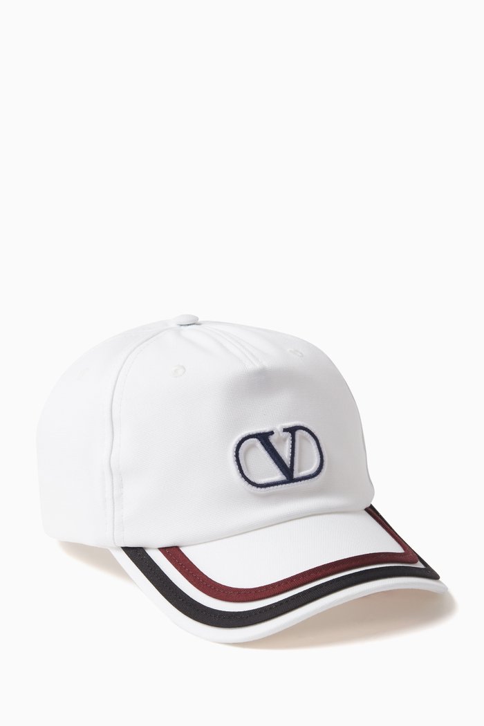 

VLogo Signature Baseball Cap in Double Cotton, White