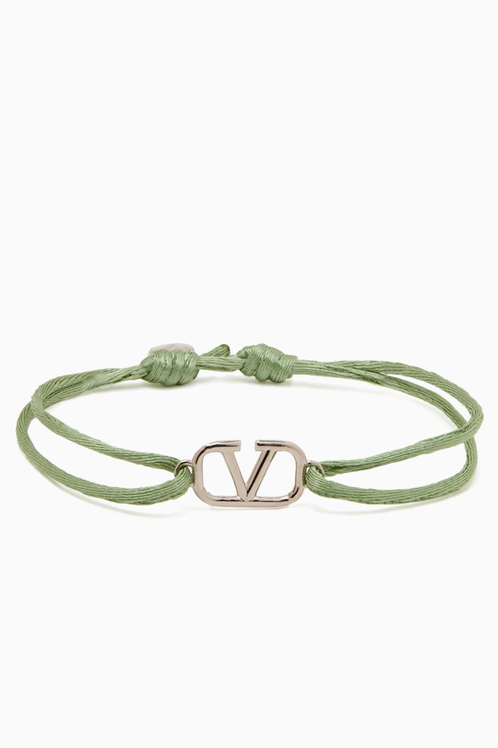 

Valentino Garavani VLOGO Signature Bracelet in Cotton, Green