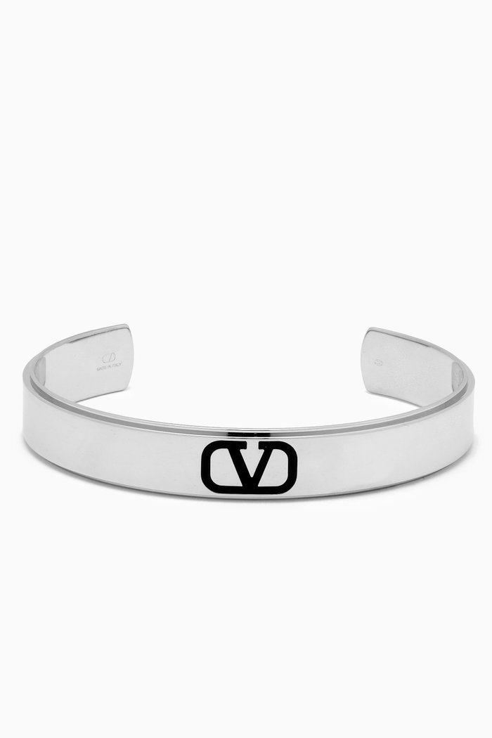 

Valentino Garavani VLOGO Signature Cuff in Metal, Silver