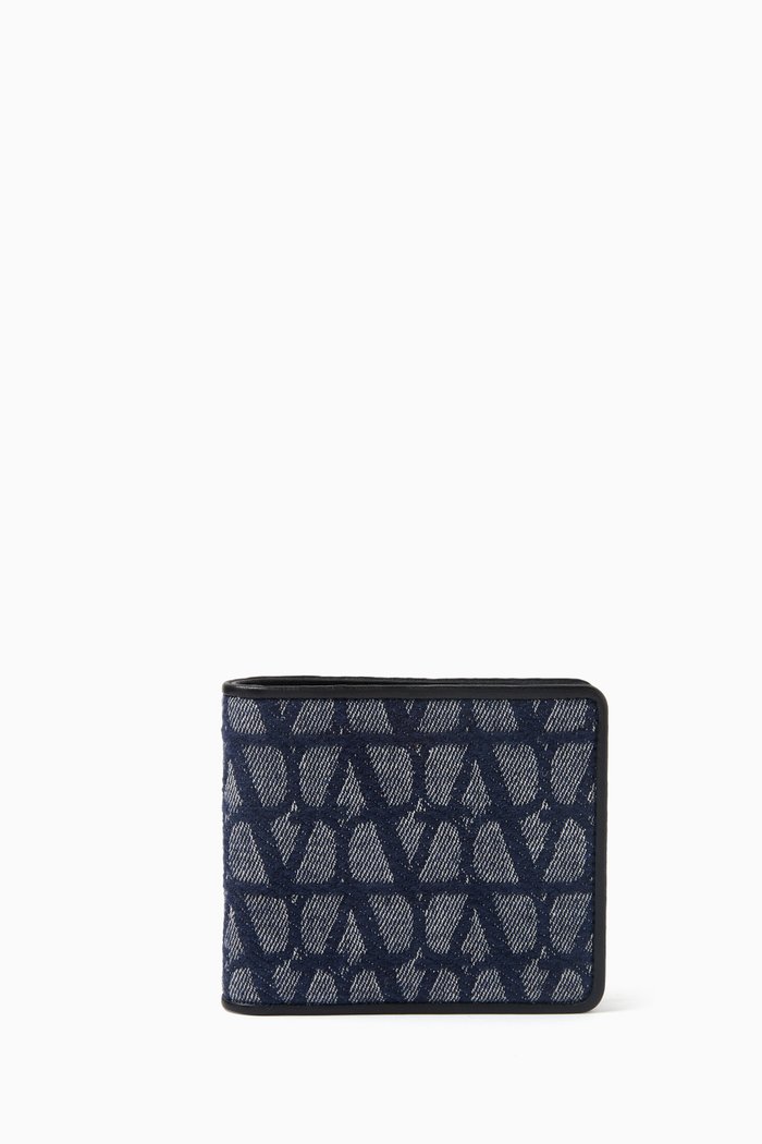 

Valentino Garavani Billfold Wallet in Toile Iconographe Jacquard, Blue