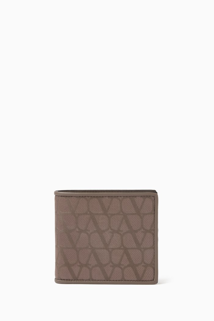 

Valentino Garavani Wallet in Toile Iconographe Technical Fabric, Neutral