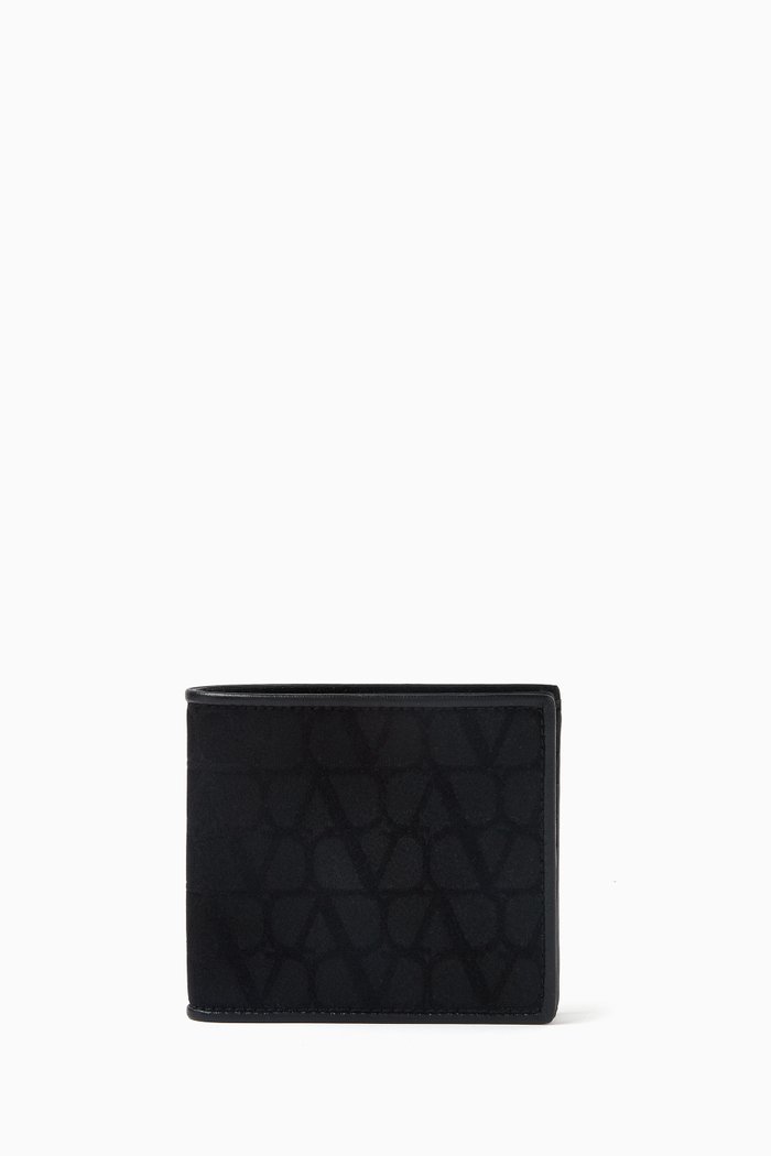 

Valentino Garavani Wallet in Toile Iconographe Technical Fabric, Black
