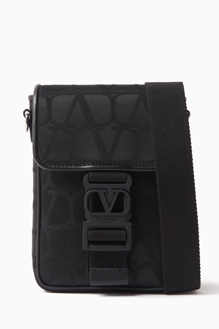 

Valentino Garavani Phone Case in Iconographe Toile Jacquard, Black