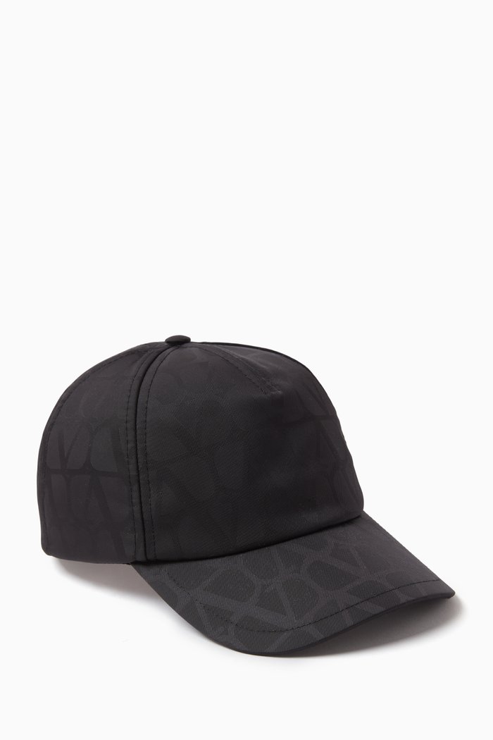 Valentino Garavani Baseball Hat in Toile Iconographe Jacquard, Black