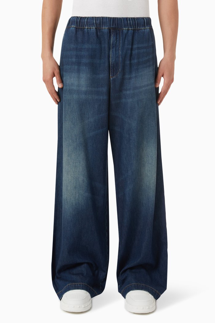 

Valentino Garavani Wide-leg Pants in Denim, Blue
