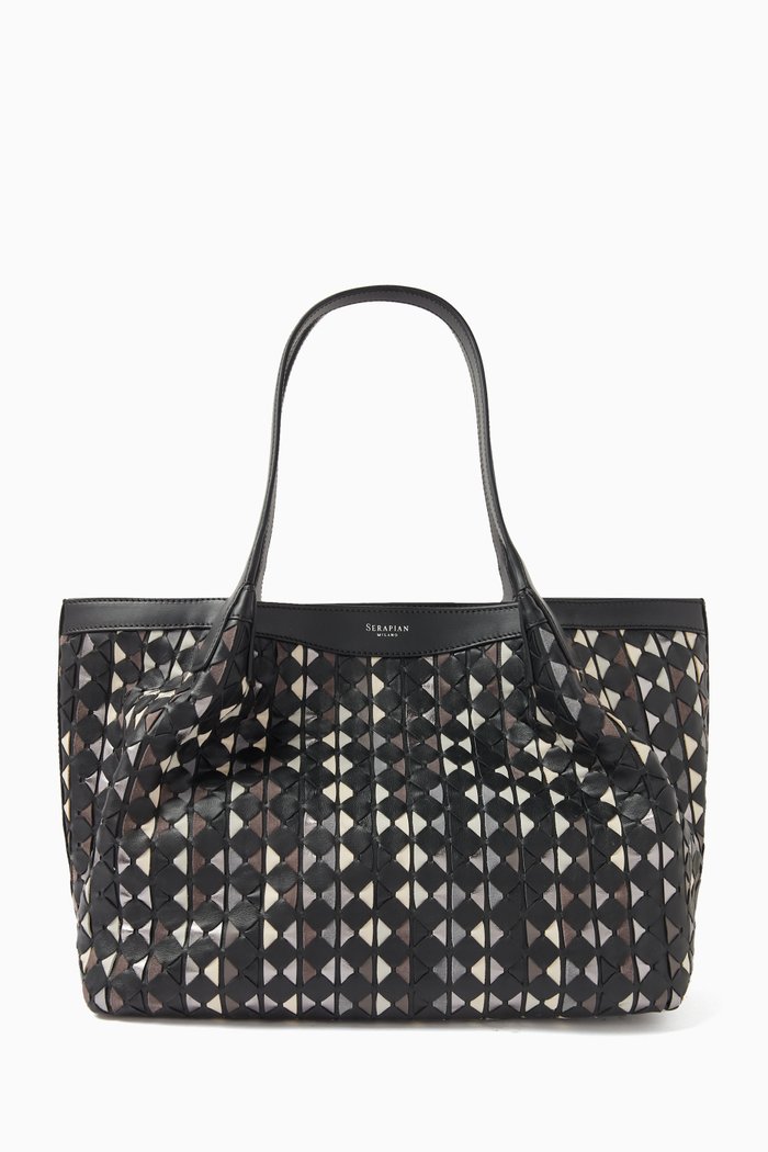 

Small Secret Tote Bag in Mosaico Mestieri D'arte Leather, Multicolour