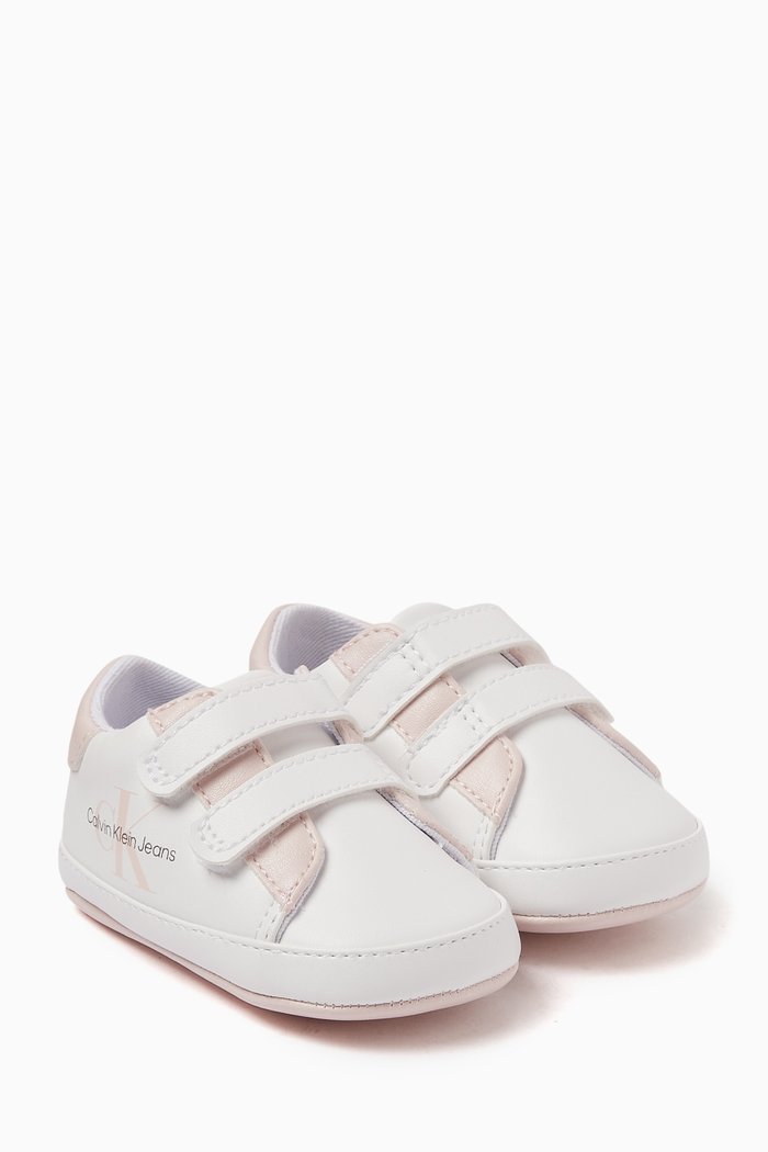 

Logo Velcro Sneakers in Faux-leather, White