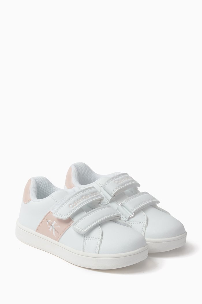 

Logo Velcro Sneakers in Faux-leather, White