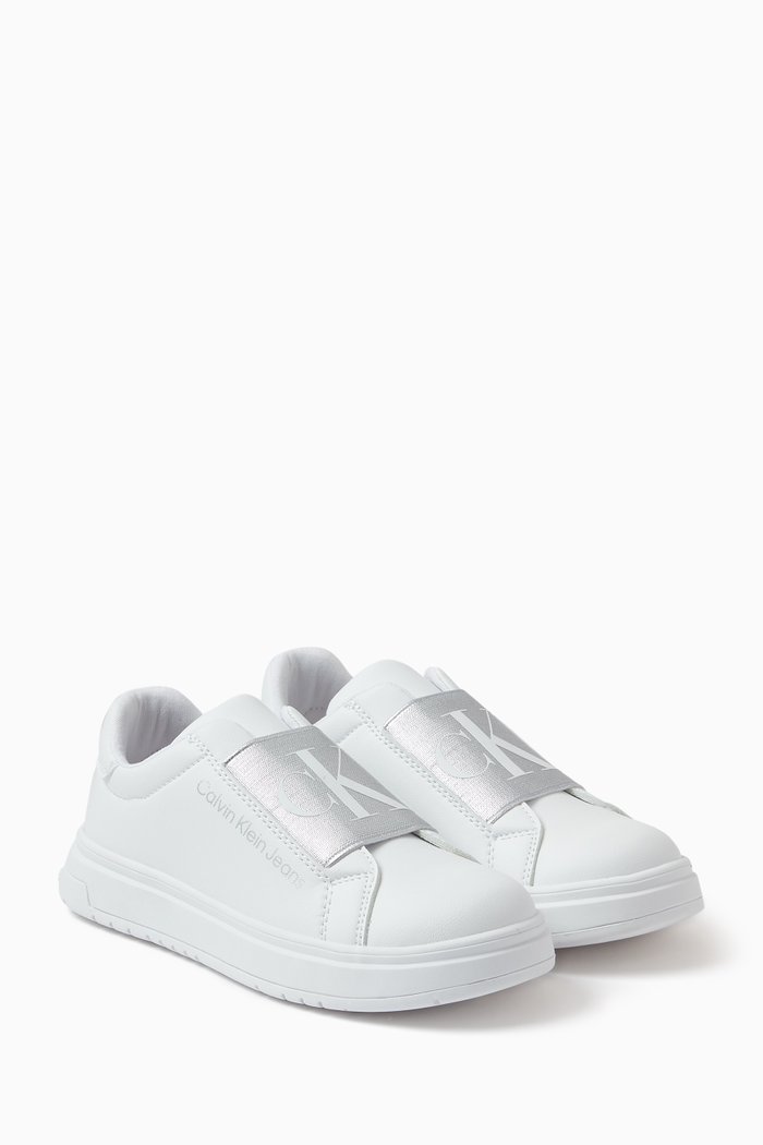 

Logo Slip-on Sneakers in Faux-leather, White