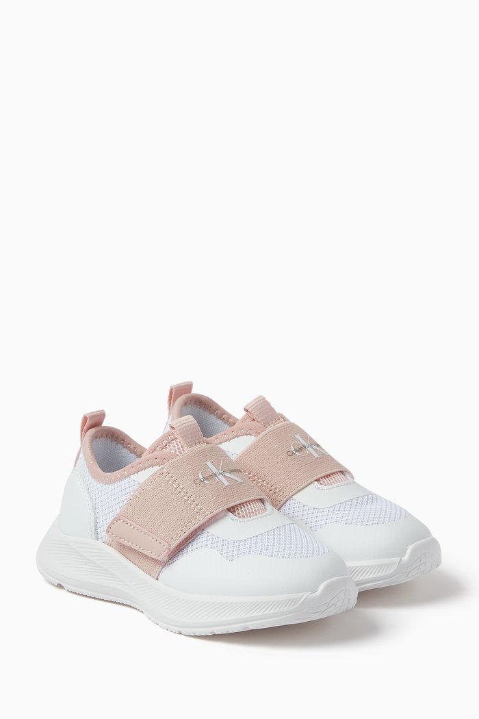 

Logo Velcro Sneakers in Mesh, White