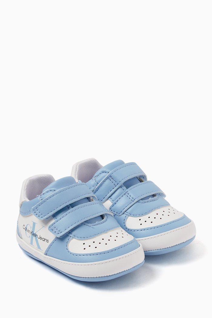 

Logo Velcro Sneakers in Faux-leather, Blue