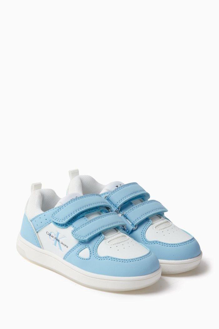 

Logo Velcro Sneakers in Faux-leather, Blue