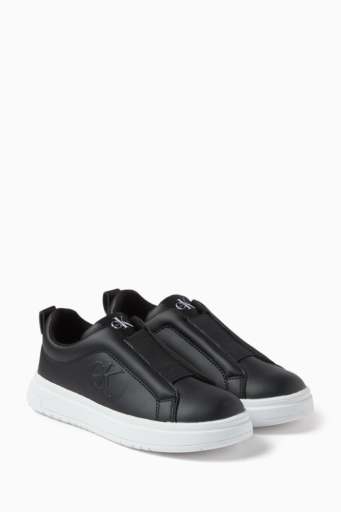 

Logo Slip-on Sneakers in Faux-leather, Black