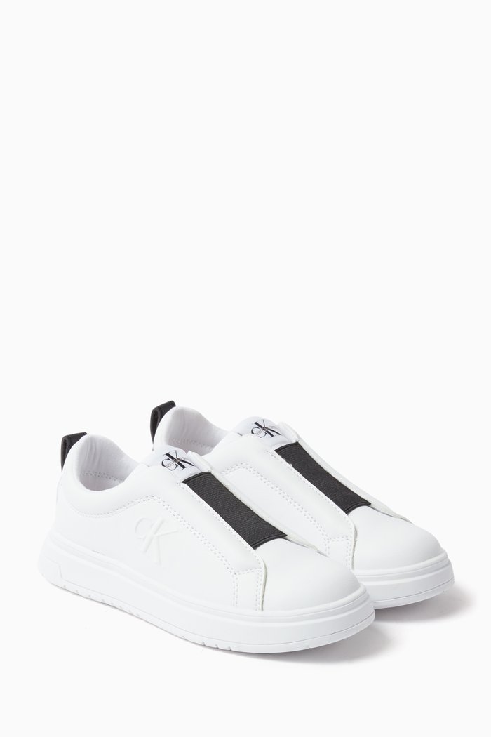 

Logo Slip-on Sneakers in Faux-leather, White