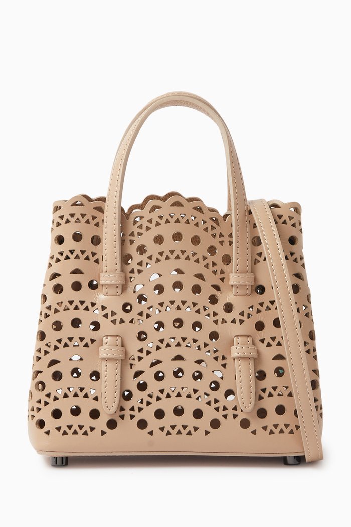 

Mina 16 Tote Bag in Vienne Wave Calfskin, Neutral