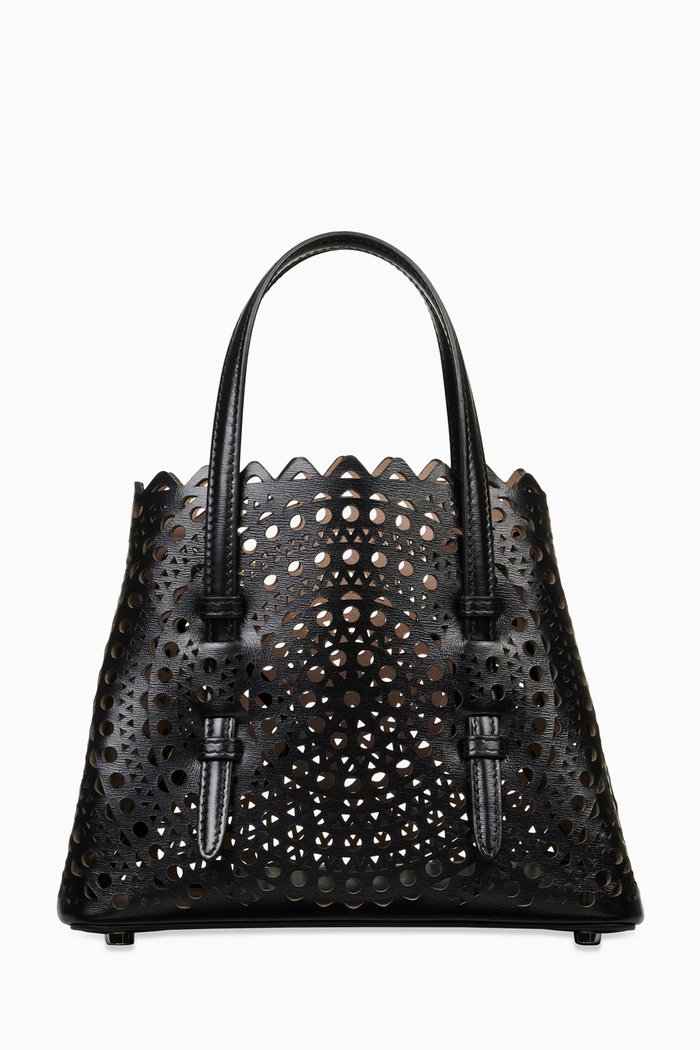 Mina 25 Tote Bag in Vienne Calfskin, Black