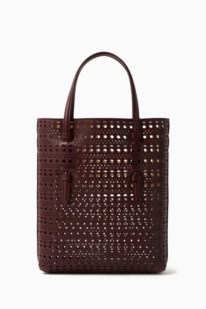 

Mina NS Tote Bag in Vienne Calfskin, Burgundy