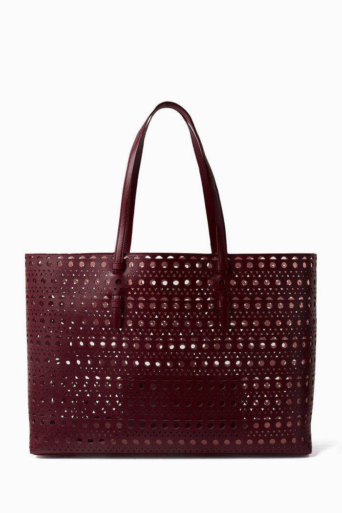 

Mina 44 Tote Bag in Vienne Calfskin, Burgundy