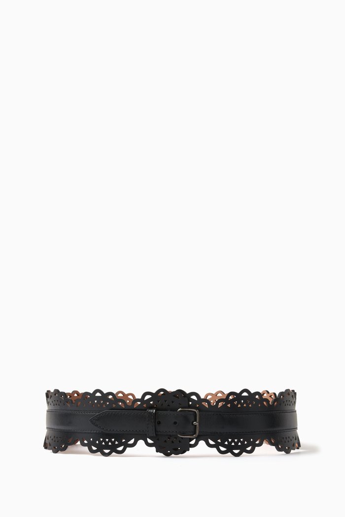 

Bustier 60 Belt in Vienne Wave Calfskin, Black