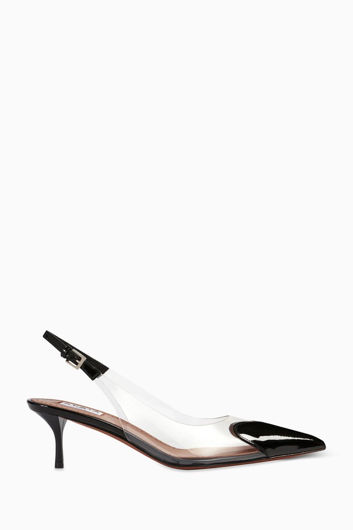 

Heart 55 Slingback Pumps in Patent Leather, Black