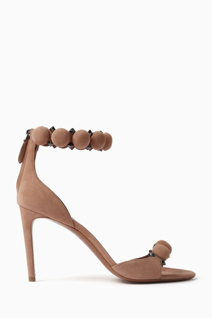 

La Bombe 90 Sandals in Suede, Neutral
