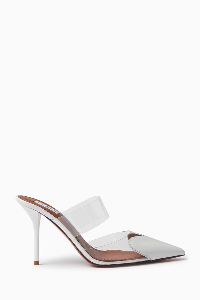 

Heart 90 Mules in Patent Leather, White