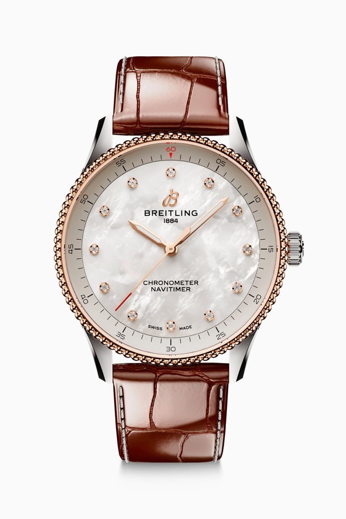 

Navitimer Quartz Diamond 18kt Red Gold & Stainless Steel Watch, 32mm, White