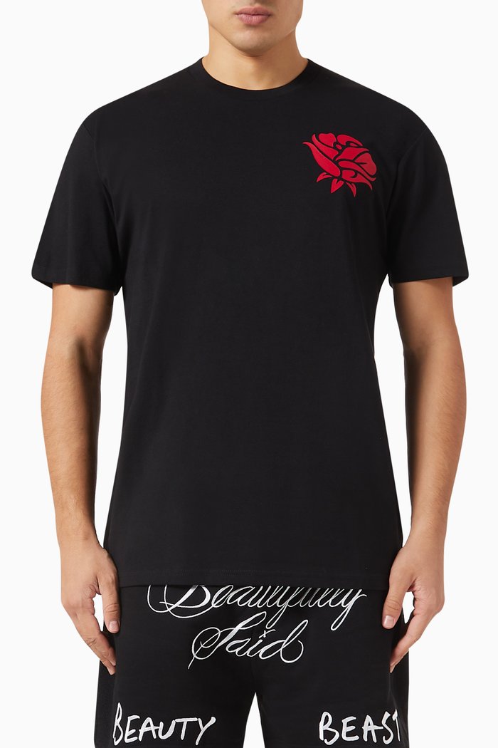 Fighter & Lover T-shirt in Cotton Jersey, Black
