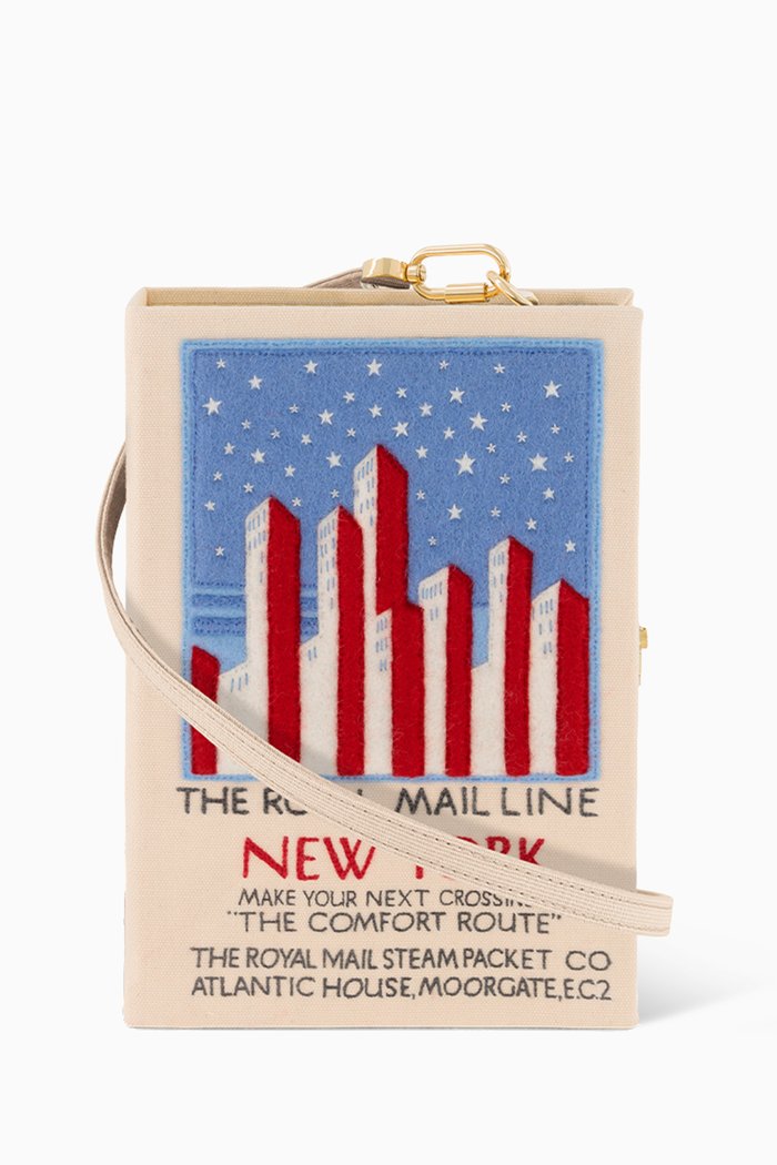 

Royal Mail Line to New-York Clutch in Felt, Neutral