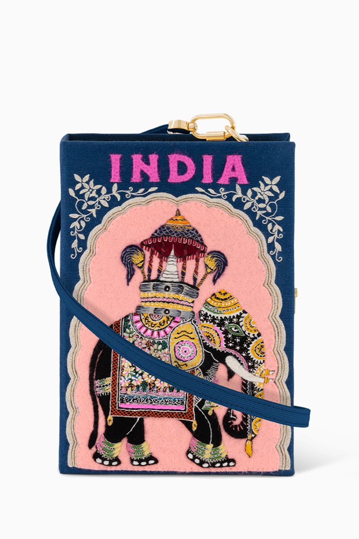 

India Clutch in Felt, Blue