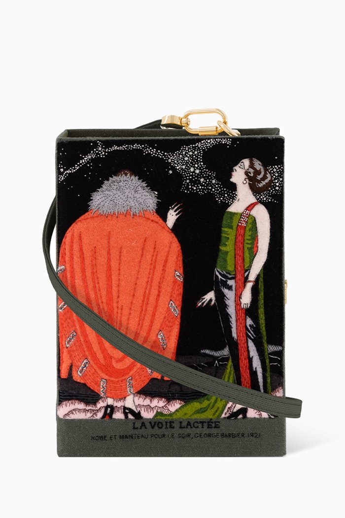 

La Voie Lactée Clutch in Felt, Black