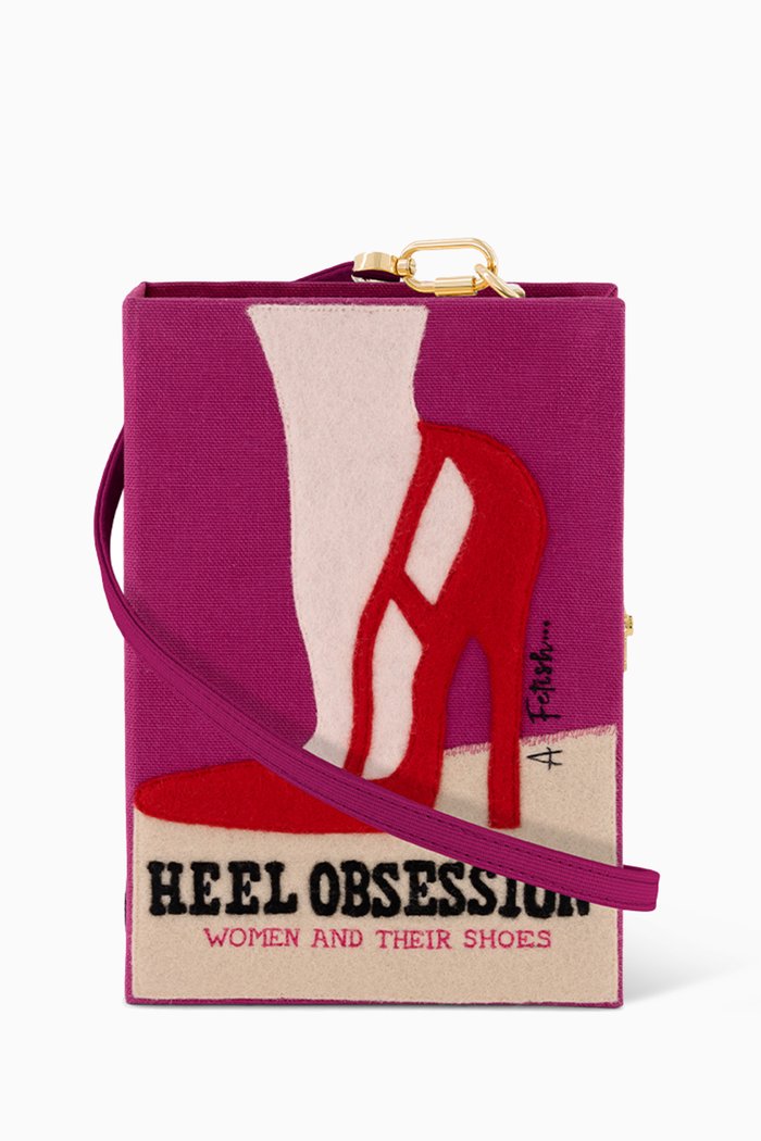 

Heel Obsession Clutch in Felt, Pink