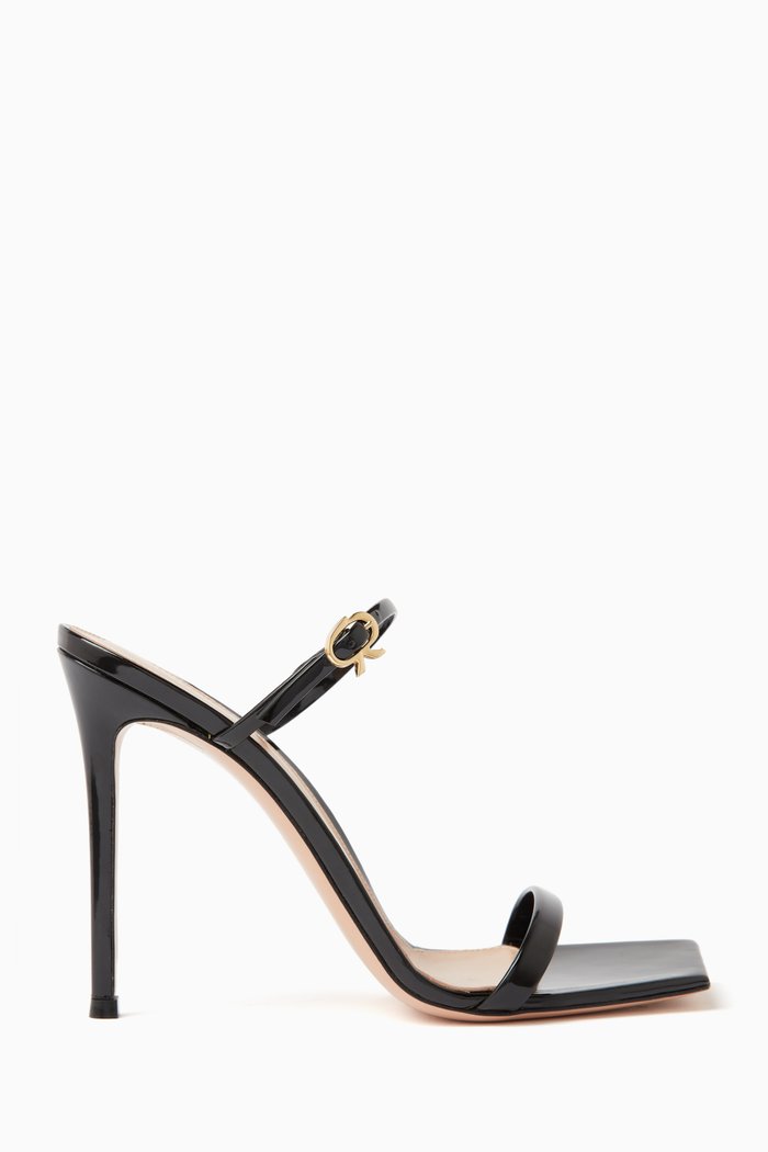 

105 Slip-on Mules in Metallic Leather, Black