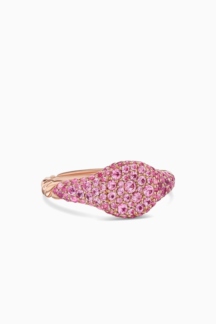 Petite Pave Pinky Ring in 18kt Rose Gold