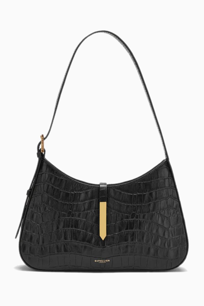 

Small Tokyo Hobo Shoulder Bag in Smooth Leather, Black