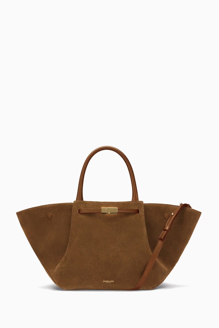 

The Midi New York Tote in Suede, Brown