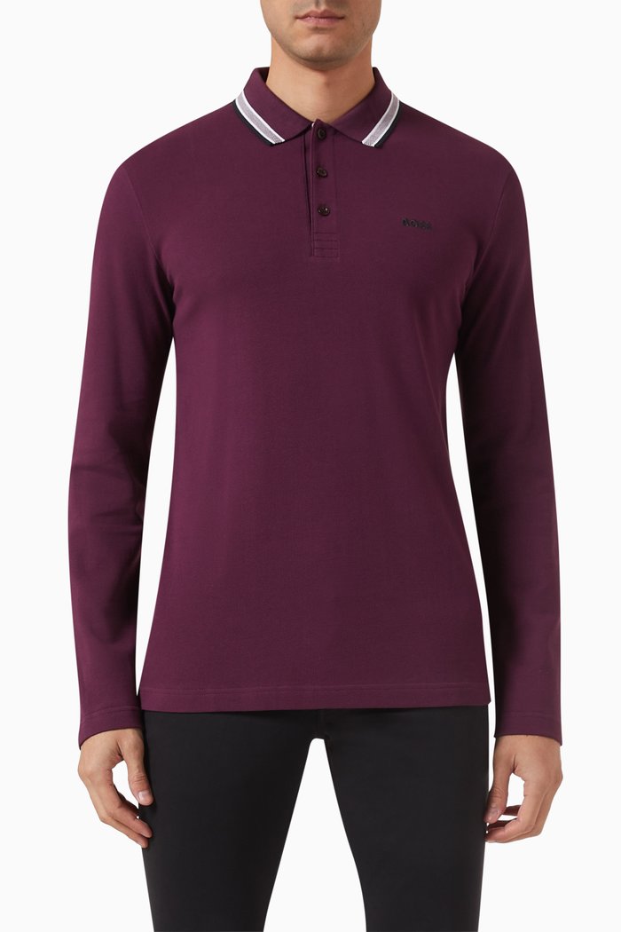 Plisy Polo Shirt in Cotton-piqué, Burgundy