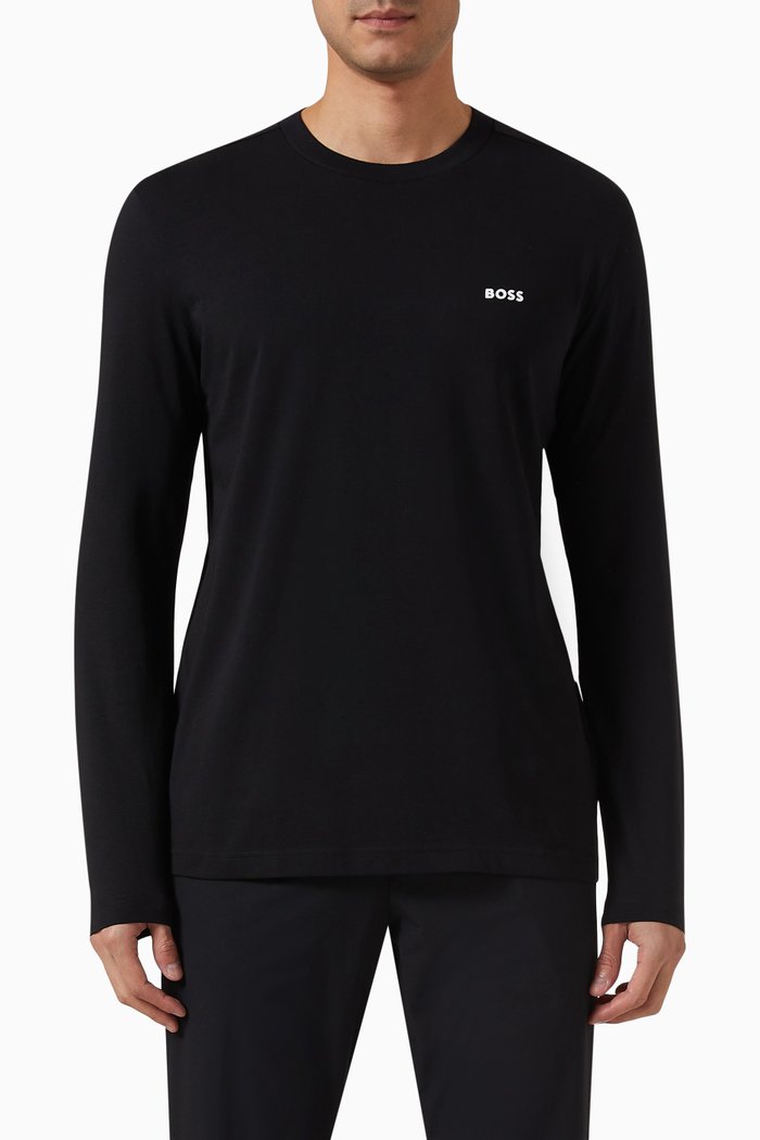 

Contrast-logo T-shirt in Stretch-jersey, Black