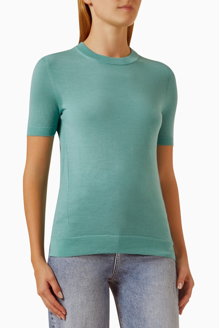 

Crewneck Sweater in Merino Wool, Blue