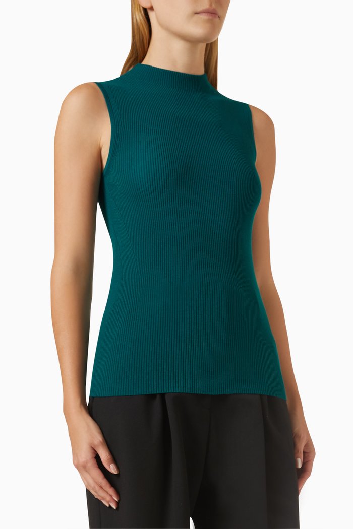 

Tank Top in Ribbed-knit, Blue