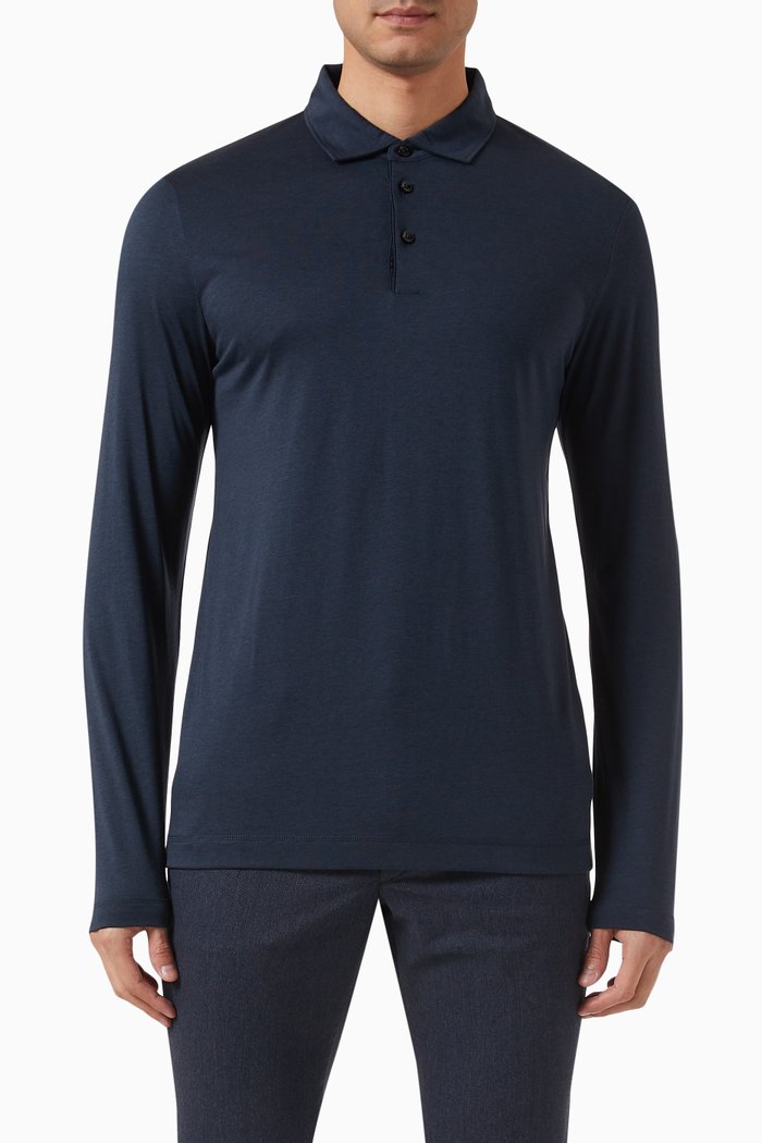 

Pleins 24 Polo Shirt in Cotton-blend, Blue