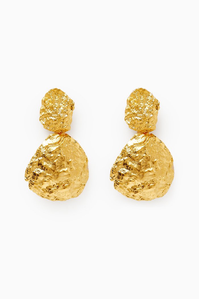 

Thalassa Shell Drop Earrings in 24kt Gold-plated Brass